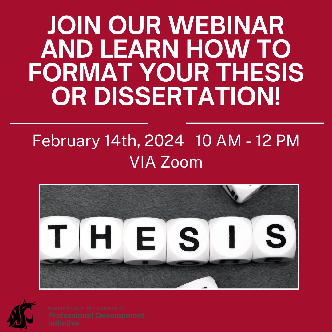 Navigate your dissertation journey with ease! Join WSU's Graduate School workshop by formatting experts Vickoren, Kobets, and Konkel. Learn about formatting, final exams, and the last stretch toward your degree. Registration: ow.ly/5xuJ50QzrOB