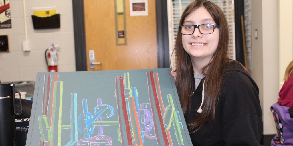 WSDNews's tweet image. Superintendent Scott Lindberg and Director of Curriculum, Instruction &amp;amp; Assessment Yvonne Dixon recently stopped in to visit Kettering Teacher Frank Puddy’s Advanced Placement Art class. #APArt #TheFutureIsBright