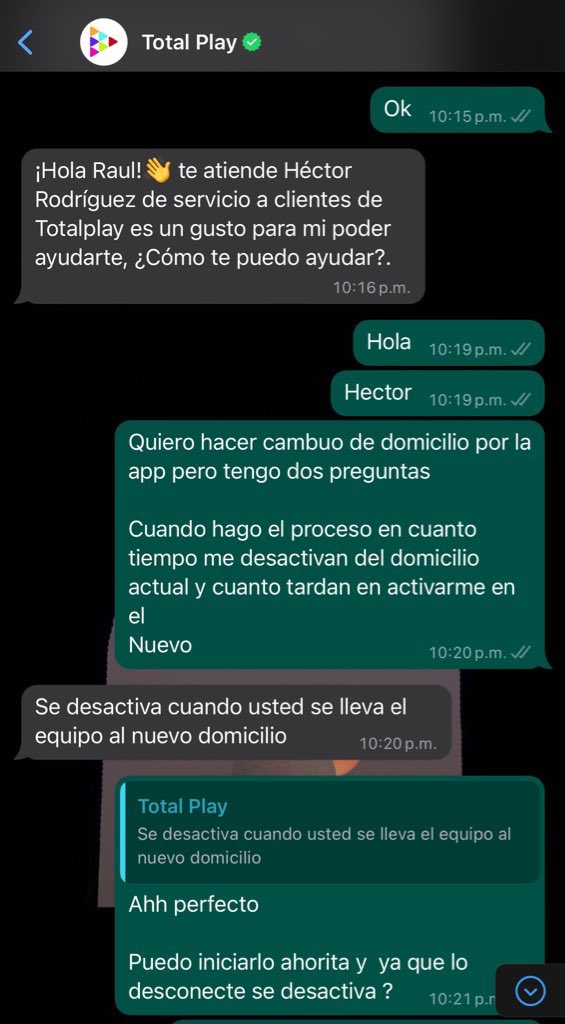 roblesor's tweet photo. @totalplaymx Hace una semana hicimos trámite a través de su whatsapp para cambio de domicilio, Hector Rodriguez nos atendió de servicio a clientes en el que se generó una orden de servicio. Este cambio fue a otra ciudad de Tijuana a CDMX. 1/2 https://t.co/WpLyuWAgPE
