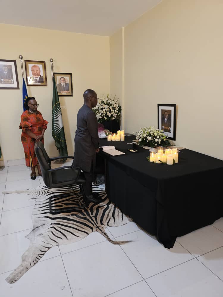 AfCFTA's tweet photo. The Chief of Staff of the Secretariat of the African Continental Free Trade Area Silver Ojakol has signed a book of condolence in honour of the late President of Namibia .

Mr Silver Ojakol signed the book of condolence at the High Commission of the Republic of Namibia in Ghana on Friday February 9, 2024.

The late Namibian leader was the third President of Namibia and served from 2015 until his death in February 2024.
