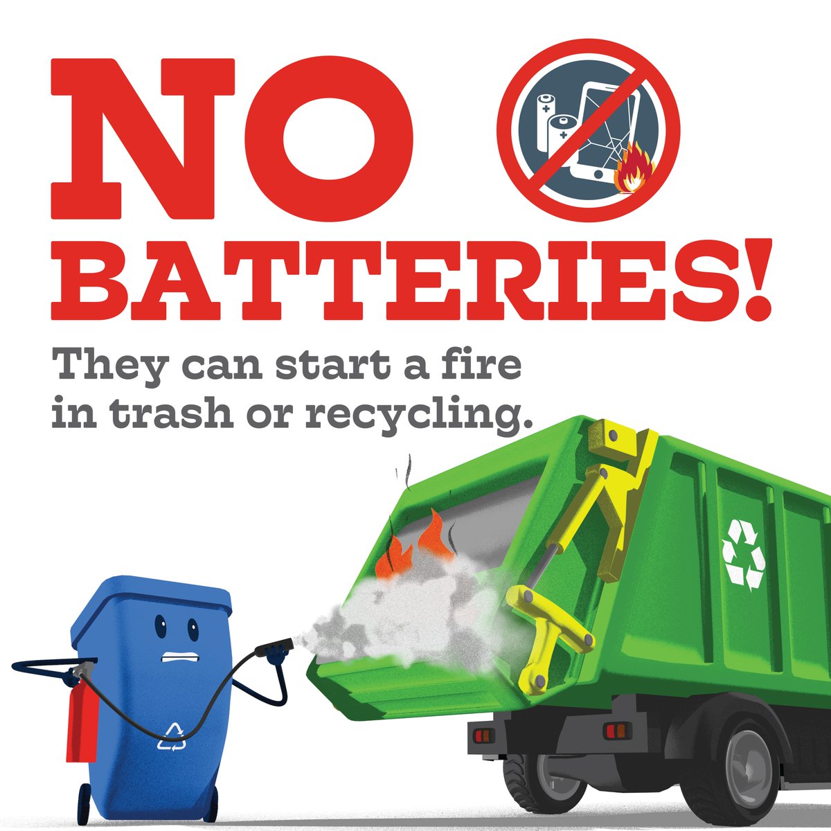WasteCommission's tweet photo. #NationalBatteryDay is Sunday so we're talking about safe disposal of batteries until then! Why is it important to dispose of batteries safely? Even dead batteries can create a spark at recycling centers and landfills. Help us #AvoidtheSpark by disposing of them safely! https://t.co/KmSA7sffkW