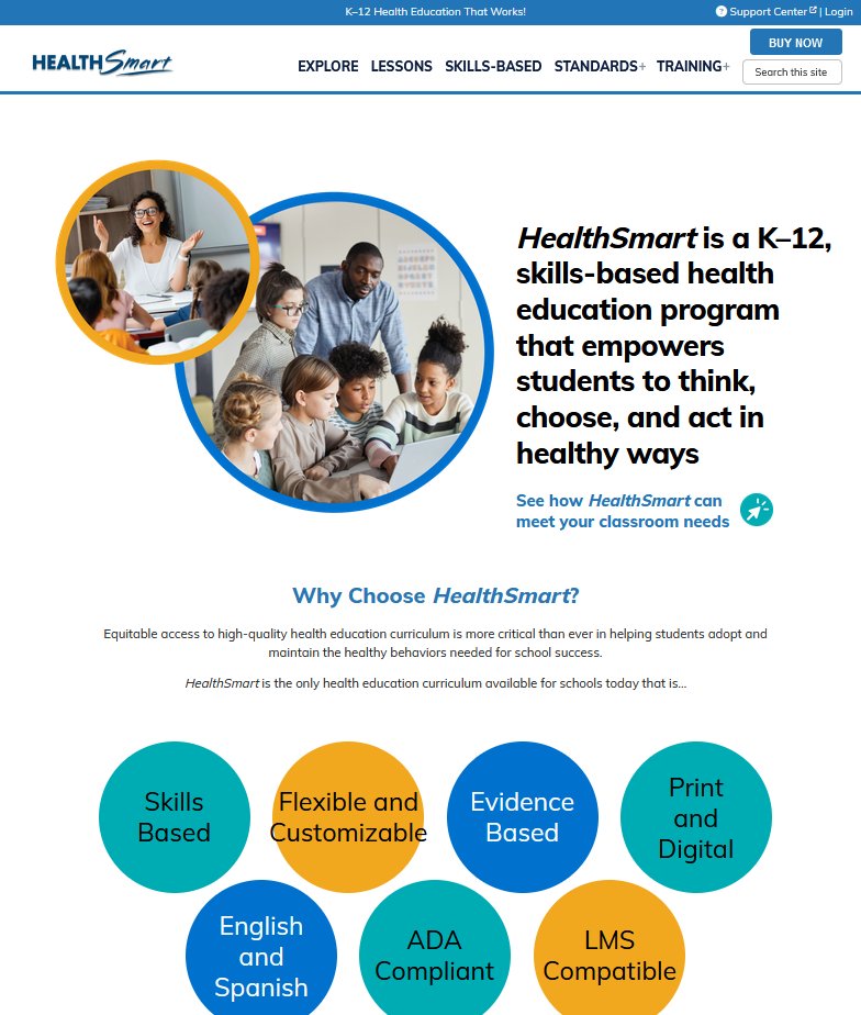 CHECK IT OUT! @HealthSmartK12 web page has a fresh look!! Visit etr.org/healthsmart to EXPLORE the main page, which now has everything you need to know about the nation's leading skills-based #healthed curriculum!