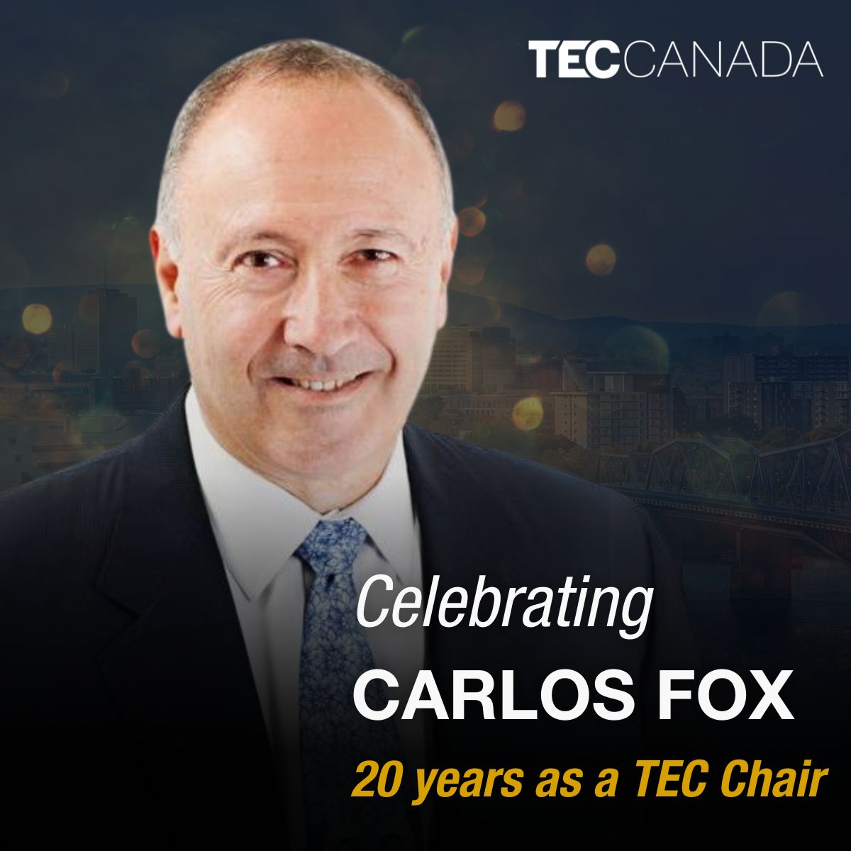 We are proud to recognize Carlos Fox for his 20 years as a #TECCanada Chair!

Join us in sharing your congratulations and don't miss seeing these words from #TECCanada members➡️ bit.ly/3Uw1nJP

#Ottawa #ottnews #CdnBiz