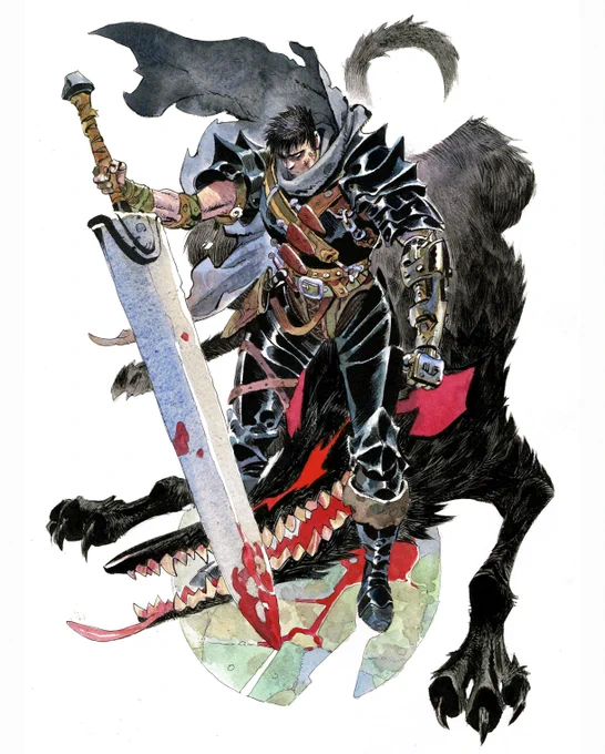 Back by popular demand and for limited time! Hi-quality prints of both these watercolor and ink pieces.Go to  for options! #berserk #watercolor 