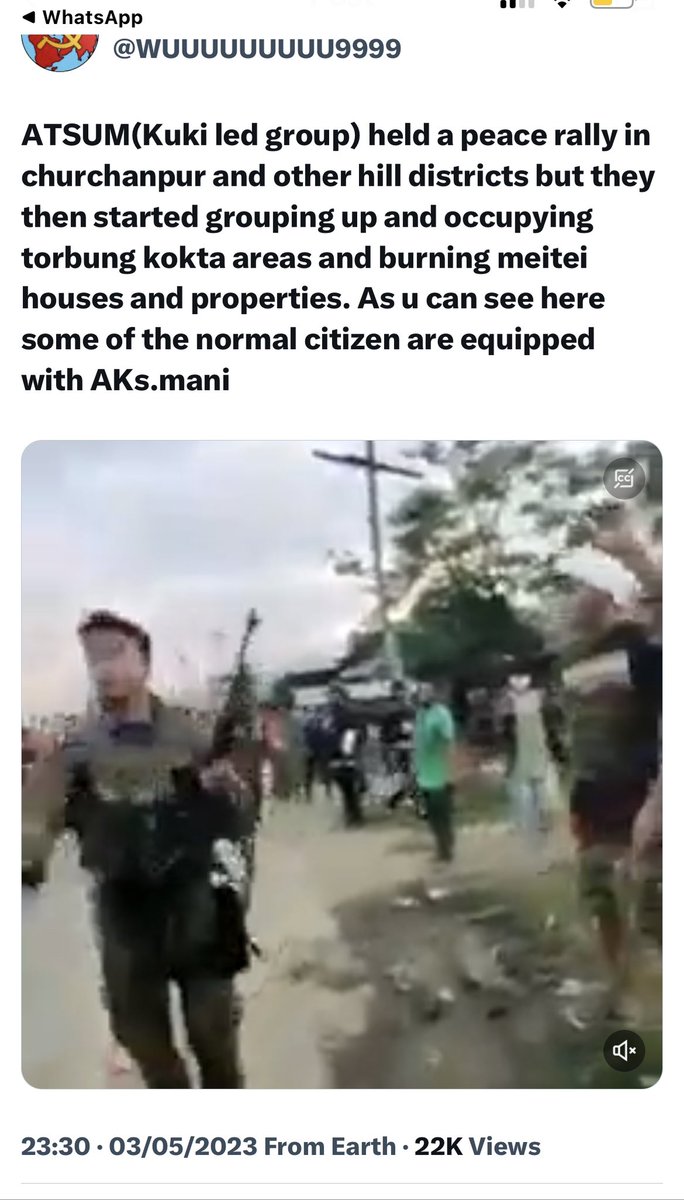 TheBlueHills49's tweet photo. What do you called armed militants that have #EngineeredViolence by driving out thousands of civilians by burning their houses and reducing them into dust -
‼️Terrorist committing Genocide in India 🇮🇳 ‼️
And these #Genocidal crimes are currently being committed by #KukiMiltants ( Kuki national army and Zomi revolutionary army ), who are under a ‘peace agreement’ called SoO ( Suspension of Operation )
India, which is a pride of democracy across the world , of protecting its citizens cannot or will not allow such #KukiGenocidalTerrorists to wreck havoc on its own citizens
Criminals should be held accountable and #India should listen to public Demand for #AbrogateSoO and help bring justice and peace
@narendramodi @AmitShah @NBirenSingh @PIBHomeAffairs @Spearcorps @manipur_police
@IndiaTodayNE @the_hindu @thewire_in @IndianExpress @Outlookindia