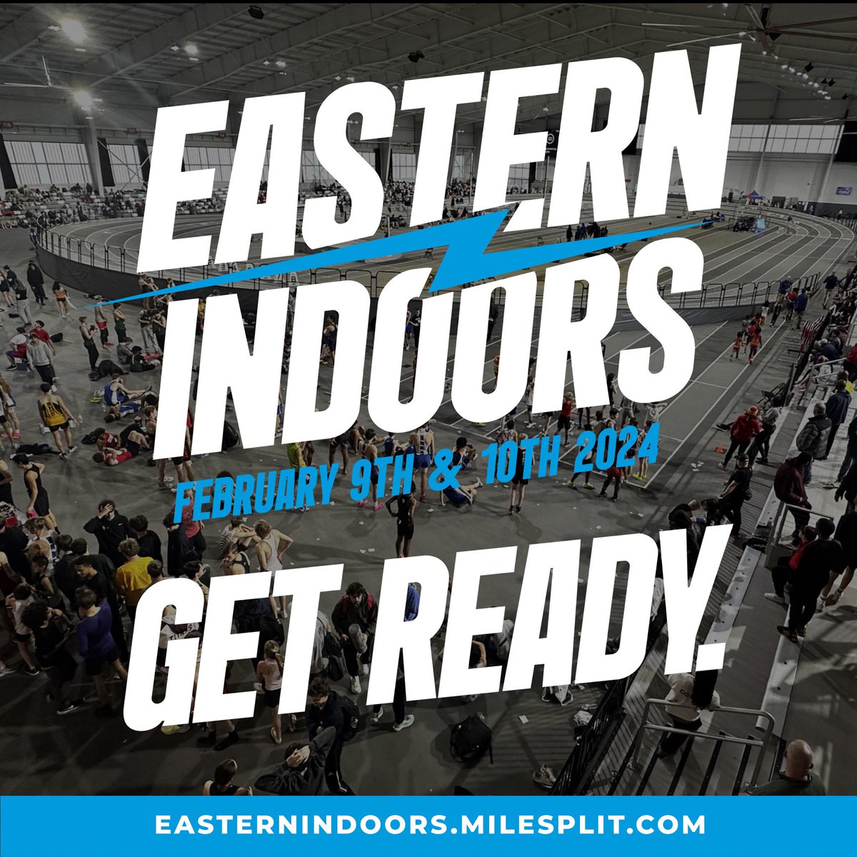 We will likely have over 1500 athletes compete between Friday and Saturday 183 Teams 17 States (KY, IN, OH, NY, IA, GA, TN, MO, AR, MI, NC, MS, AL, TX, KS, LA, IL) Follow the action here, on our Instagram and easternindoors.milesplit.com dct.live easternindoors.pic.run