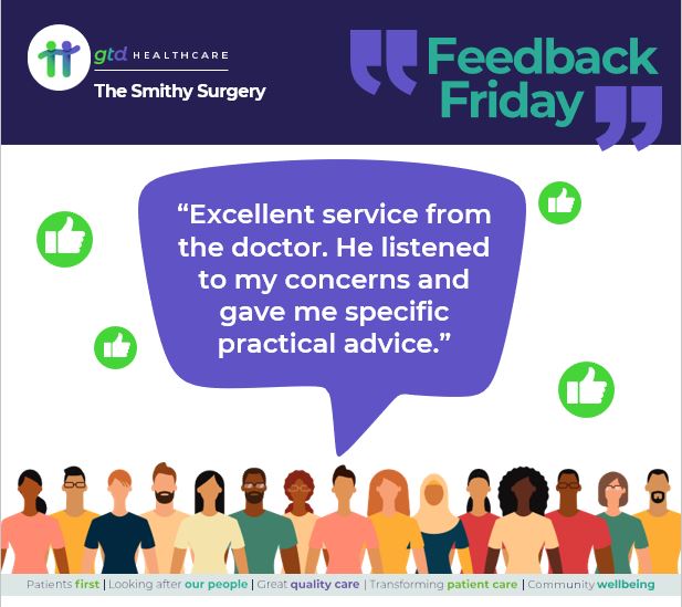 It's #FeedbackFriday and today we are sharing some lovely feedback from a registered patient following an appointment. Big congratulations to the GP for providing #GreatQualityCare.

#PrimaryCare #PutPatientsFirst #LeadTheWayInTransformingPatientCare