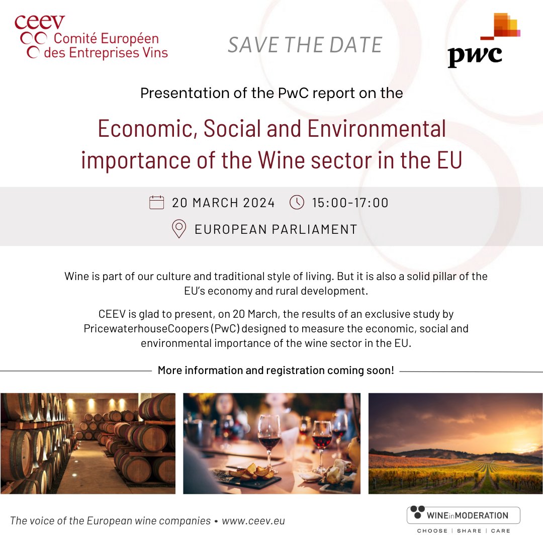wine_ceev's tweet photo. SAVE THE DATE! 
@ISanchezRecarte @zoidoJI @FEV_Vino @Federvini @EUAgri https://t.co/Nc8QO1Q7V6