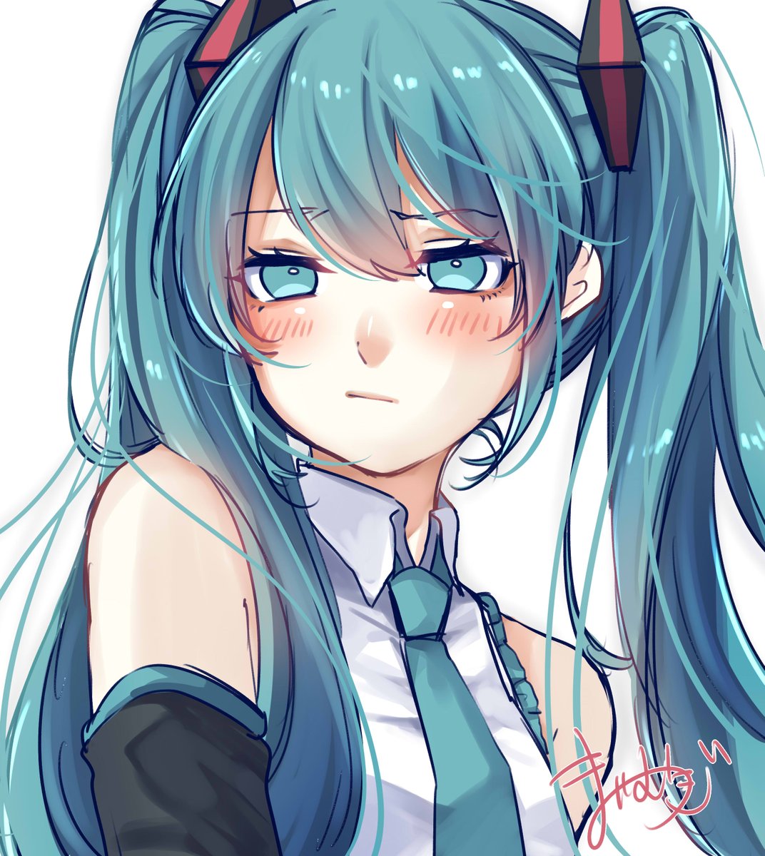 初音ミク「君のいろんな表情が見たい#初音ミク #VOCALOID 」|まいむぎのイラスト