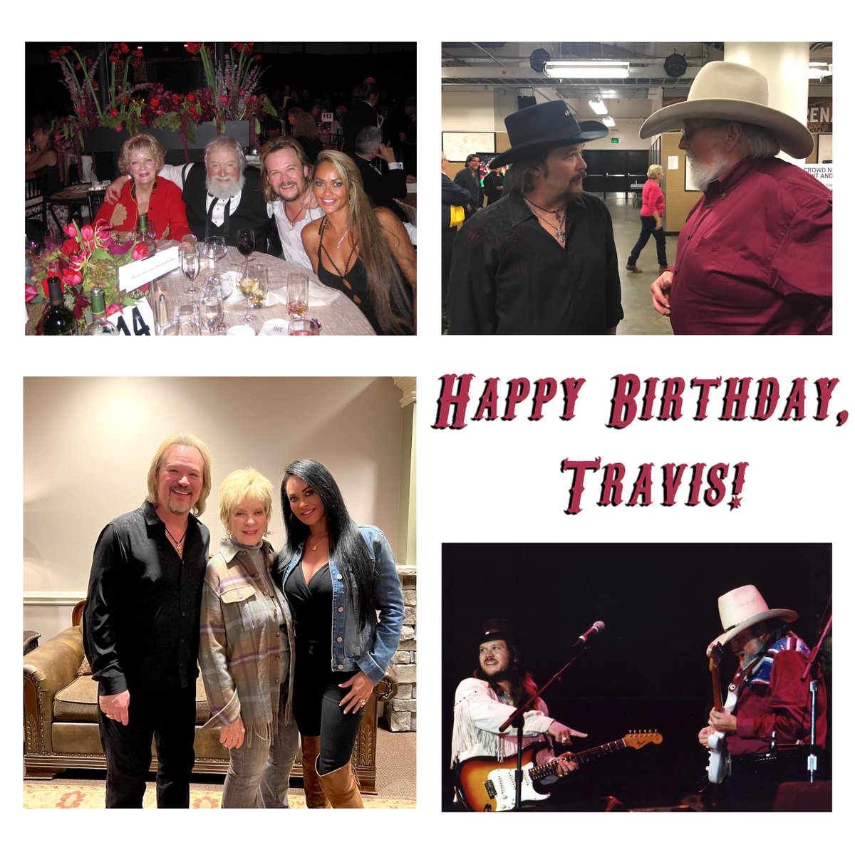 The Daniels Family would like to wish our Georgia family - and as Dad always called him, his 'itty bitty buddy' - @Travistritt a very happy 61st birthday! Happy Birthday, Travis! - CD Jr.