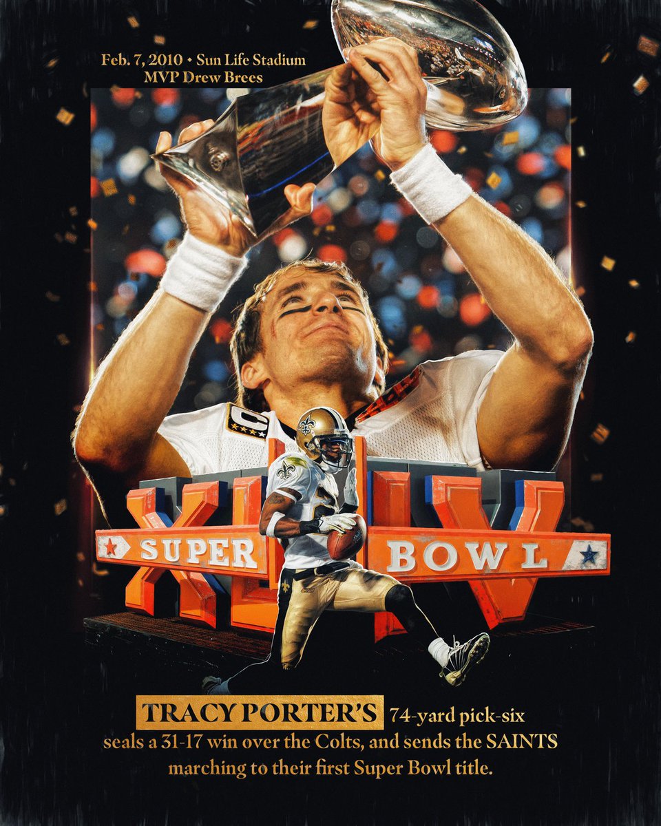 NFL's tweet image. Super Bowl XLIV: @Saints vs. @Colts