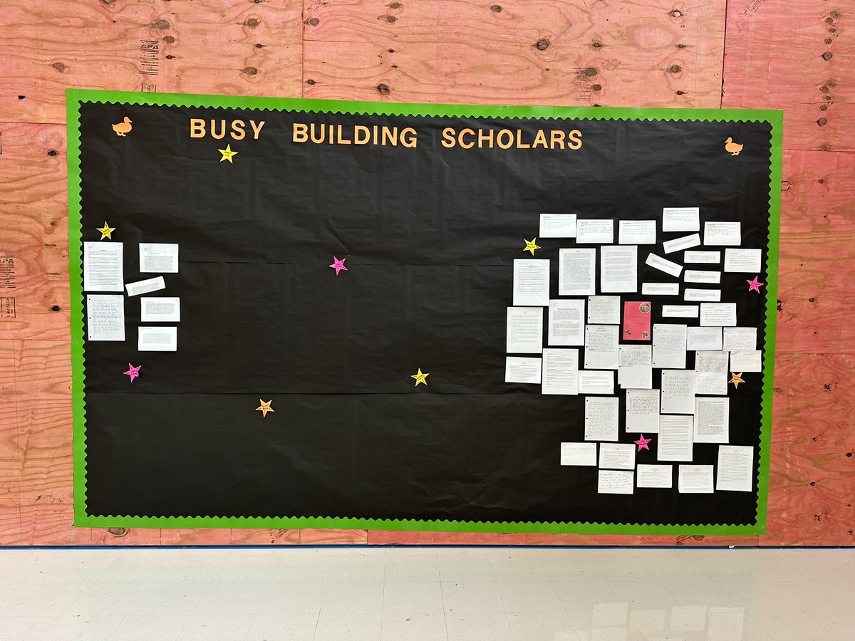 Students at THS are working hard on their writing!  We are making the most of our construction wall by displaying exemplar writing samples from students.   
#committowriting