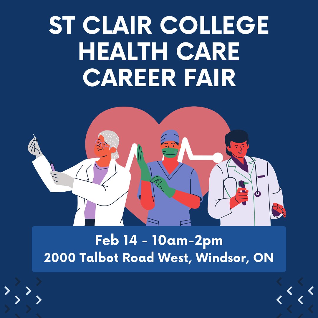 HAPPY FRIDAY!🎉 We are thrilled to announce that we will be attending the Health Care Career Fair at St. Clair College on February 14, 2024 at 10 AM! We are so excited to meet you Windsor!🤝