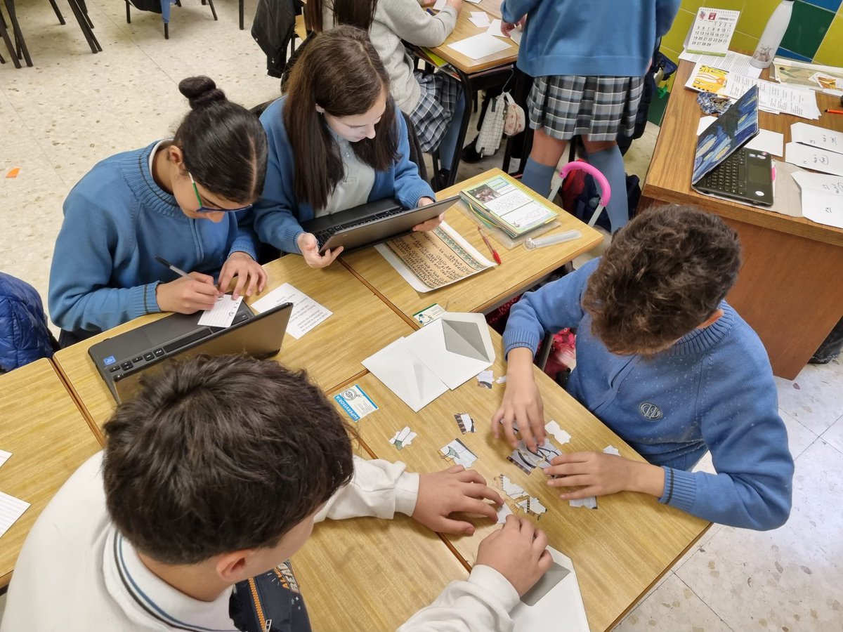 minmaculadahhc's tweet photo. Resolviendo preguntas de Biología e Historia, los alumnos de 1o ESO han reunido las partes de Osiris, conociendo el Antiguo Egipto. Con esta lúdica actividad hemos dado comienzo a nuestro segundo proyecto del curso: "Sigue el hilo desde el Nilo" #colegioshhcc #educarenreaidad https://t.co/JN0XDiLc1M