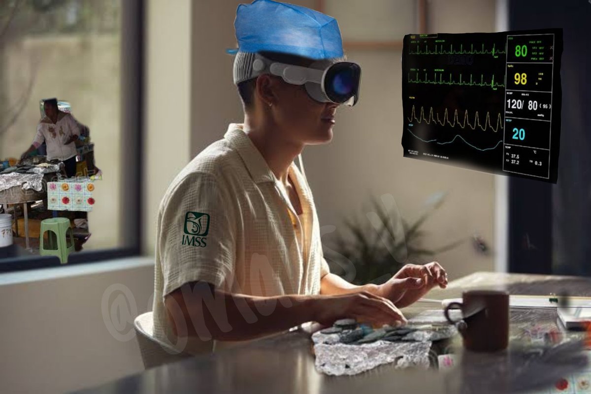 - Para que te Trajiste tus Vision Pro al Hospital?

-Yo viendo el Monitor de mi paciente desde el comedor.