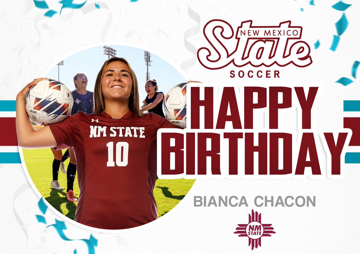 NMStateWSOC's tweet image. Wishing a very happy birthday to our all-time assist leader Bianca Chacon!🎉

Be great today!🤠

#AggieUp