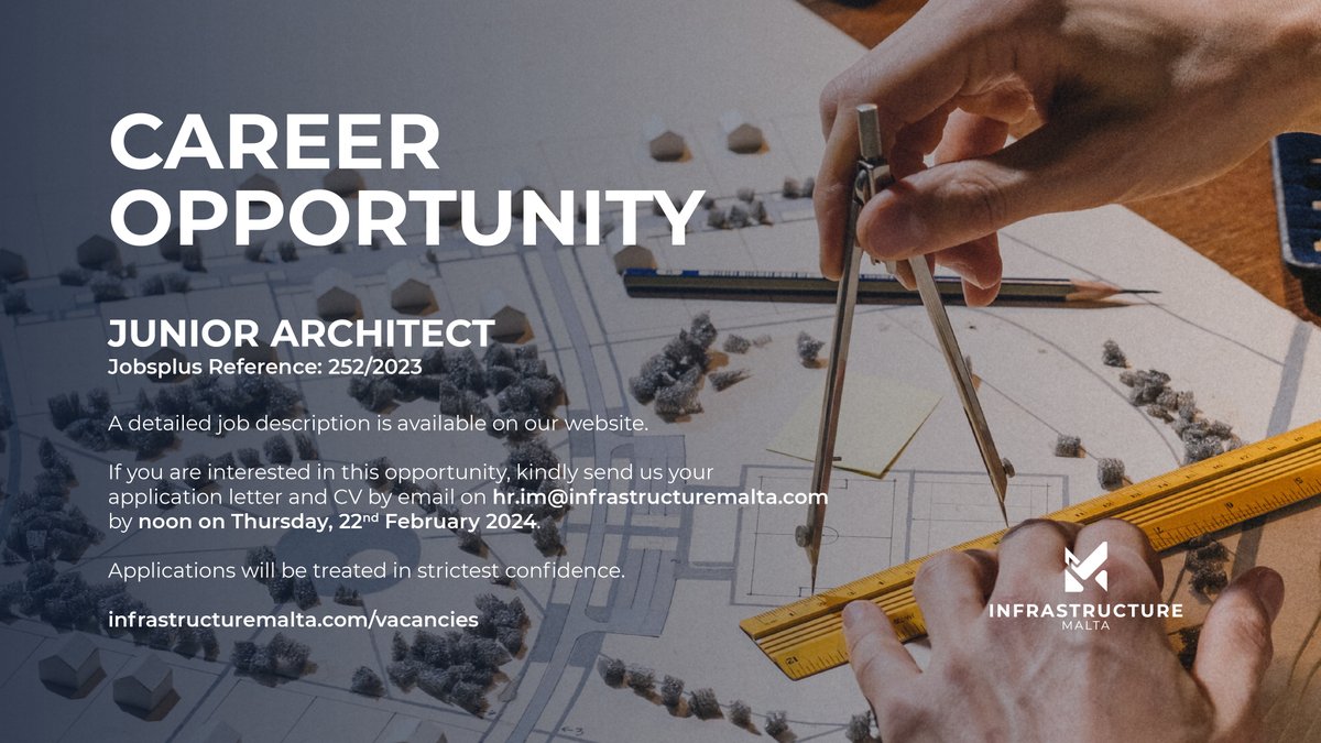 📏Interested in working with us? Apply now! ✍️ infrastructuremalta.com/vacancies