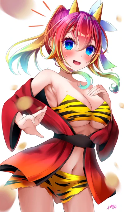 ステフのイラスト彩度高すぎて見づらかったから調整余談だけど、クラミーと白がステフ(おっぱい)向かって全力で豆投げてるっていうシチュとかいいよなって思いながら描いた(笑)#ノーゲーム・ノーライフ 