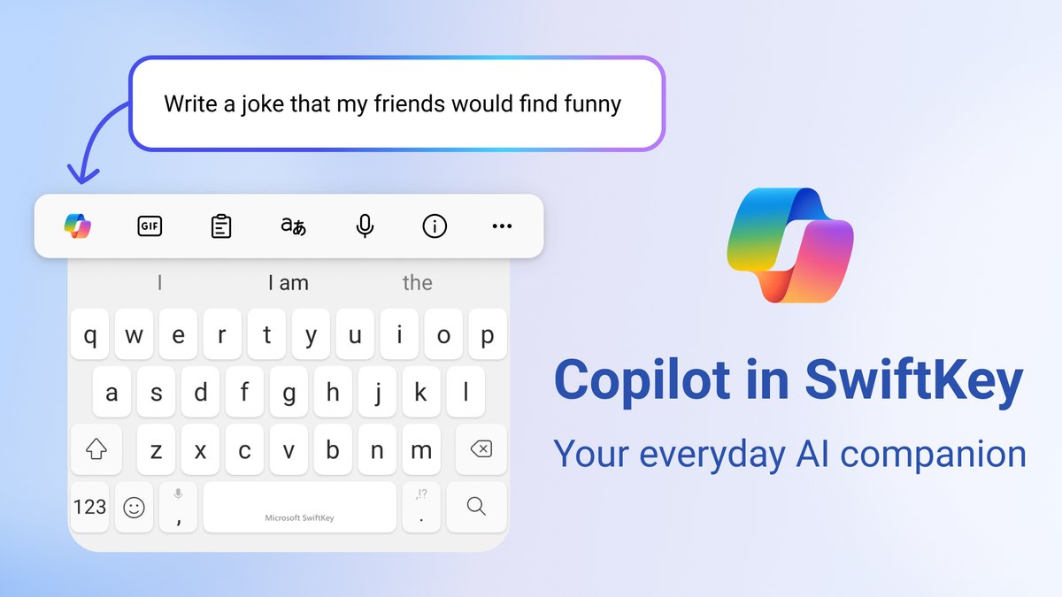 Copilot is now in SwiftKey! 🎉 Available on Android, coming soon on iOS
