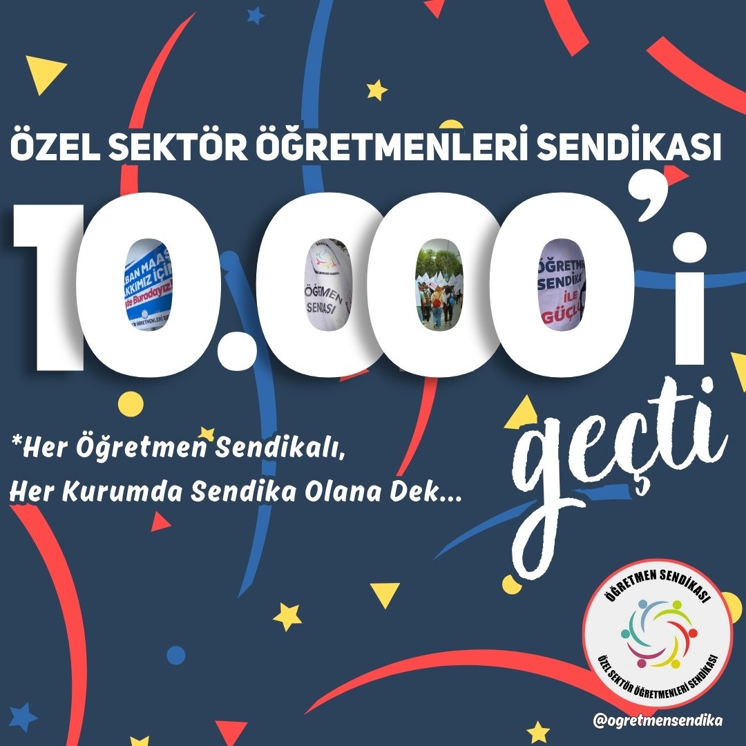 "Baskı varsa dağıtılır,
Umut yoksa yaratılır,
Sendika yoksa kurulur!" dedik. 

Kutlu olsun!
10.000 üyeyi geçtik.

◾Her Öğretmen Sendikalı,
      Her Kurumda Sendika Olana Dek ... #SendikanaKatılDeğişsin