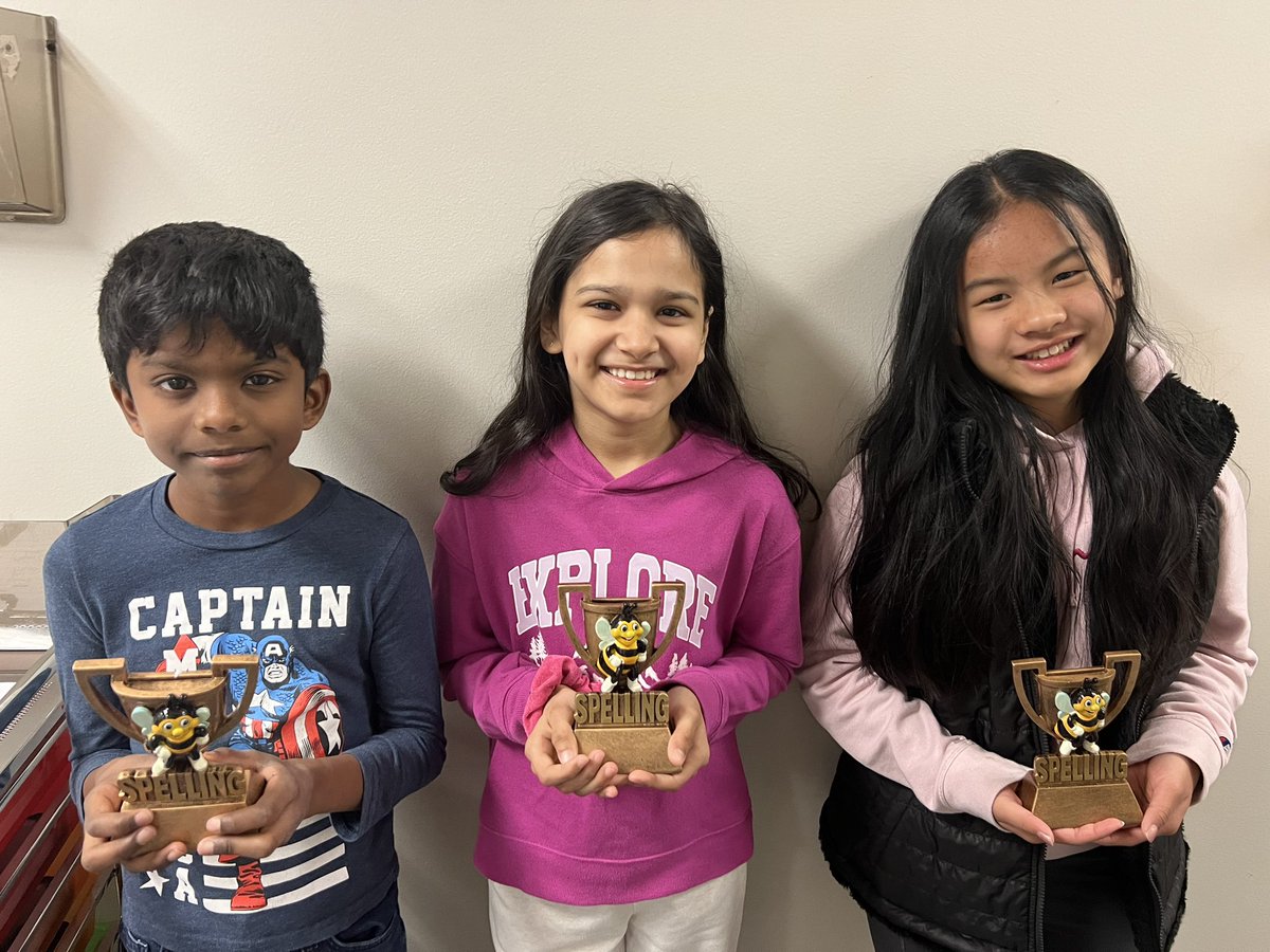 Our top 3 finalists for our school Spelling Bee 🐝 🔤 We are so proud of our Husky Super Spellers!