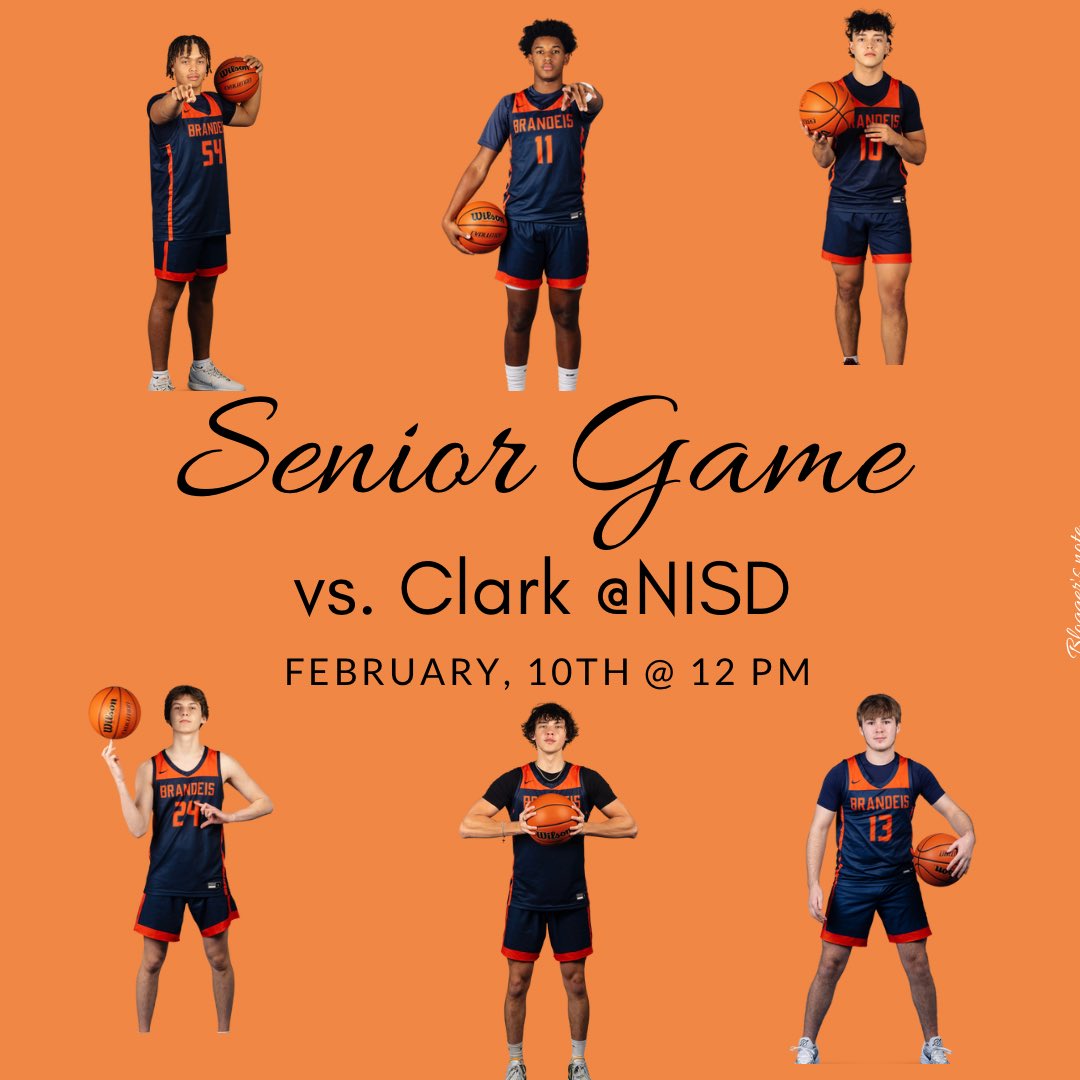 Broncos play Clark tomorrow at noon at NISD Gym! We will be celebrating our 6 seniors before tipoff. Come out and support the seniors and the rest of the Bronco basketball team in our last district home game of the season! #RepTheB