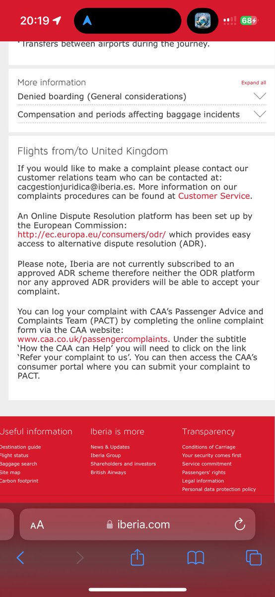 straus25's tweet photo. This what happens when you try and make a complaint against Iberia through there own website link. They will do anything to stop you getting a full refund. @iberia #PasEx #CustomerExperience #CustomerServiceFail https://t.co/ToOhRGkwg0