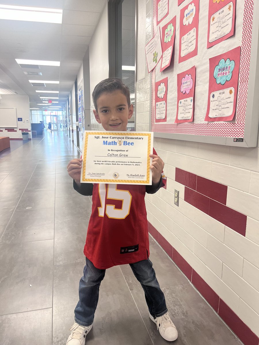 Lgrew_JCE's tweet image. My baby, second place for math bee and I am so so so proud of him. #TeamSISD #buffvengers #mathbee