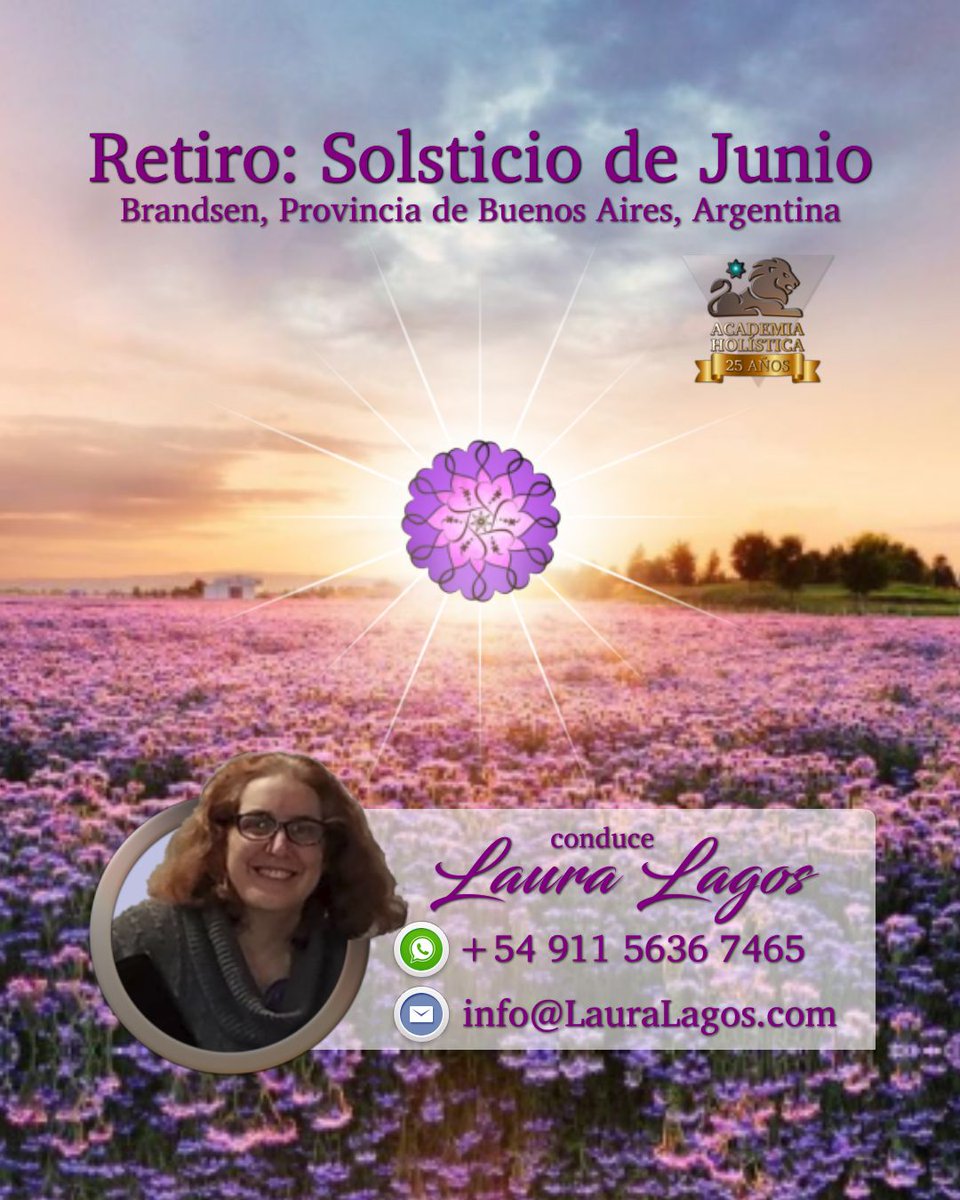 holBuenosAires's tweet photo. Conduce por Laura Lagos ❤️
💬 WhatsApp:   +54 9 11 5636 7465
✉️ Email:   info@LauraLagos.com
👉 +Info:   https://t.co/K9FBgWelPQ

#retiro #solsticio #brandsen #argentina #LauraLagos #RuedasMedicinales #ConstelacionesAkashicas #RegistrosAkashicos #AcademiaHolistica https://t.co/ruOnToTHJB
