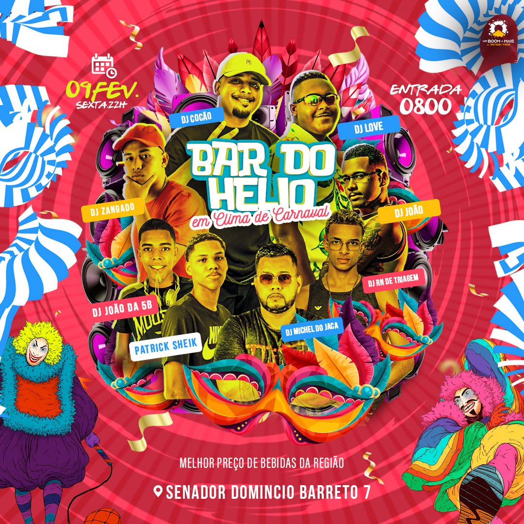 LebaidoArara's tweet photo. COMEÇOU CARNAVAL, HOJE TEM BAR DO HÉLIO EM RITMO DE CARNAVAL PORRADEIRO ATÉ DE MANHÃ 🥳🕺🏾🔥 https://t.co/cs4N3ZkB9E