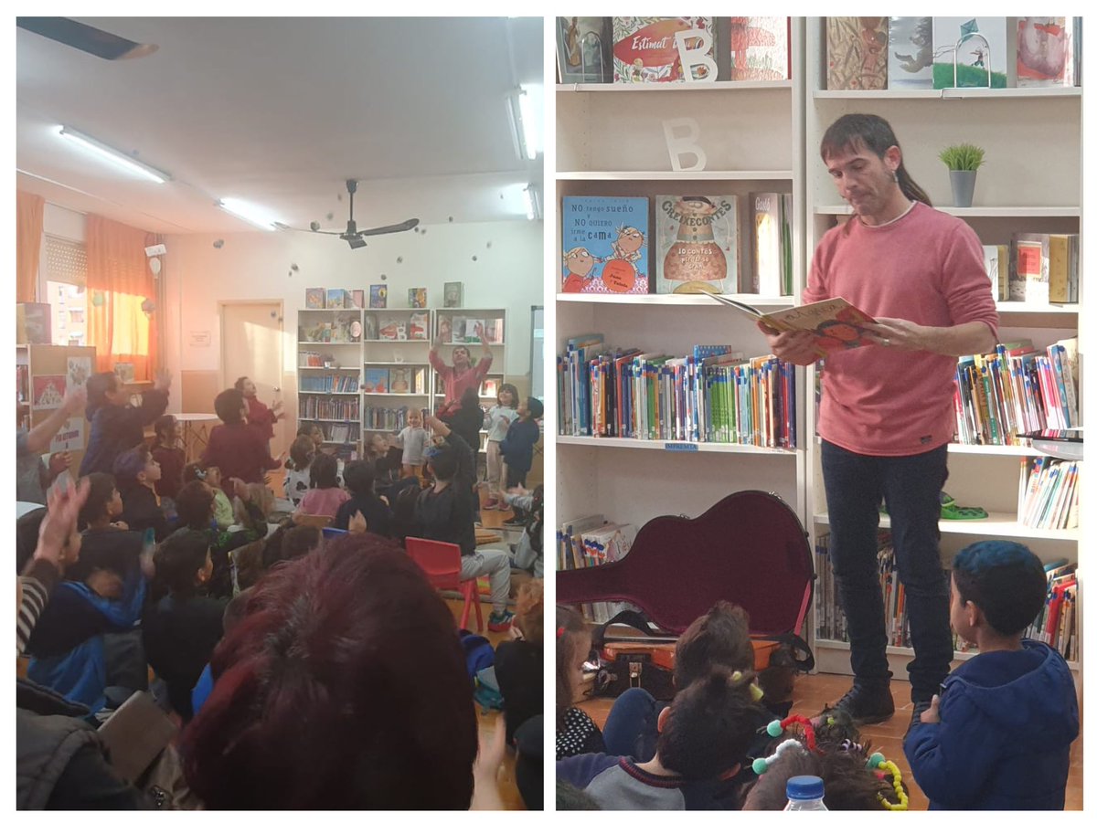 EscolaSoriano's tweet photo. Amb @ceskfreixas ens vam submergir en un conte encantador sobre l’aigua. Així, la biblioteca 📕esdevé un espai obert a la comunitat:
📌Es fomenta el vincle entre família, escola i alumnes
📌S’impulsa l’exploració que actua com a motor de l’aprenentatge #pmoe #proa @elic_ebre https://t.co/jt6Fj2tp0H