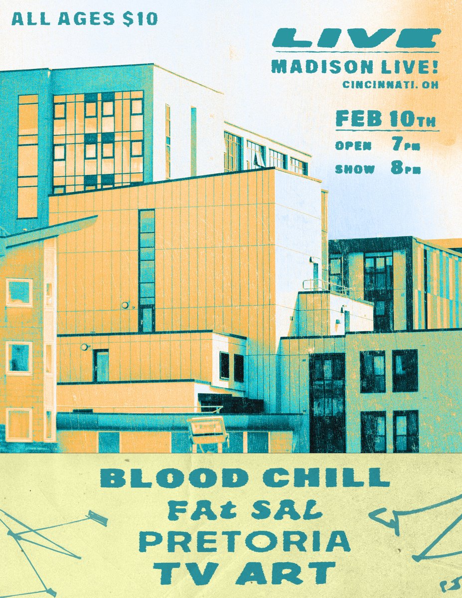 We've got your Saturday night plans! Join us at Madison Live for a great show. Blood Chill, Fat Sal, Pretoria, TV Art all in one night! Get your tickets at Ticketmaster.com or at the door!