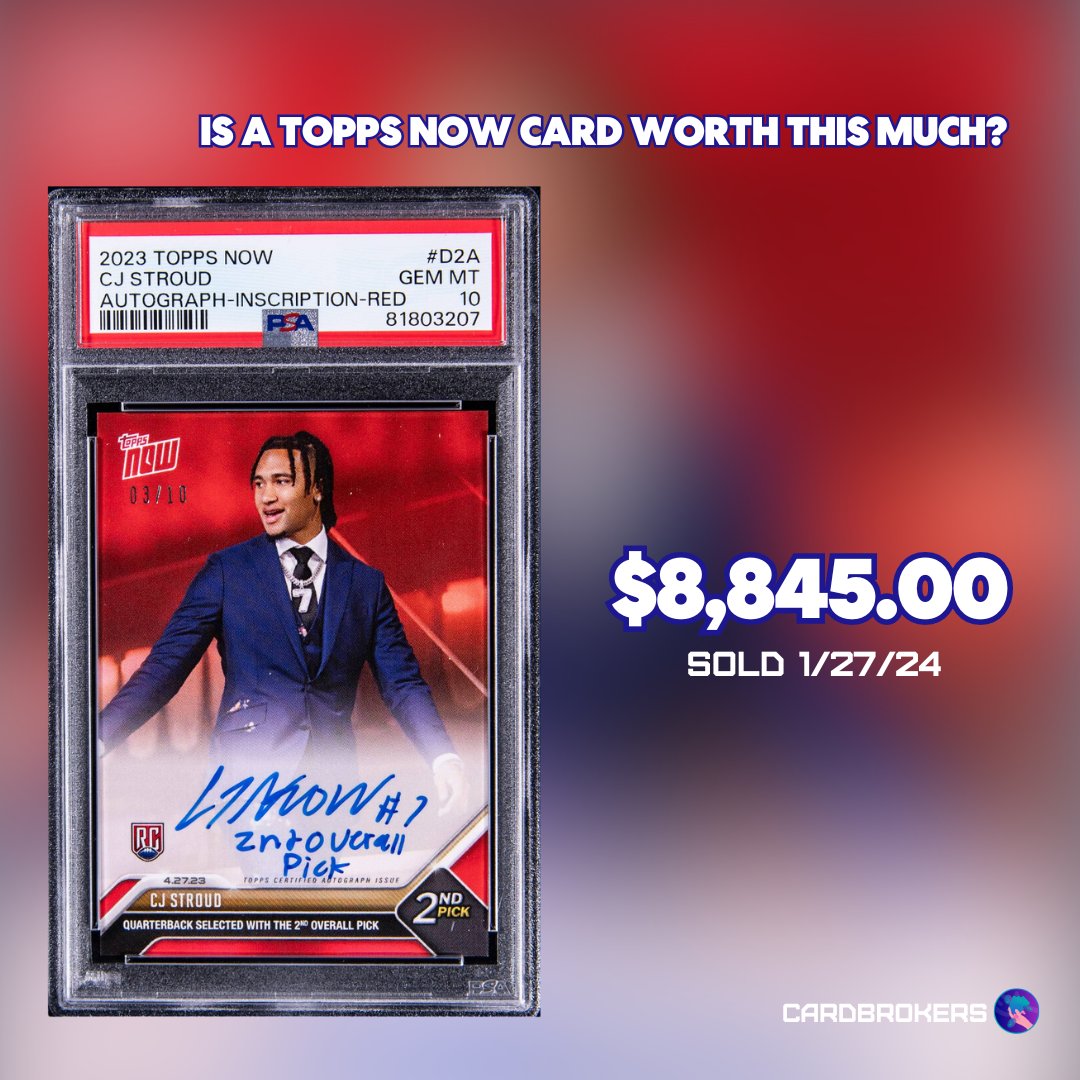 The NFL's Offensive Rookie of the Year has a Topps Now card worth nearly $10,000 🫢