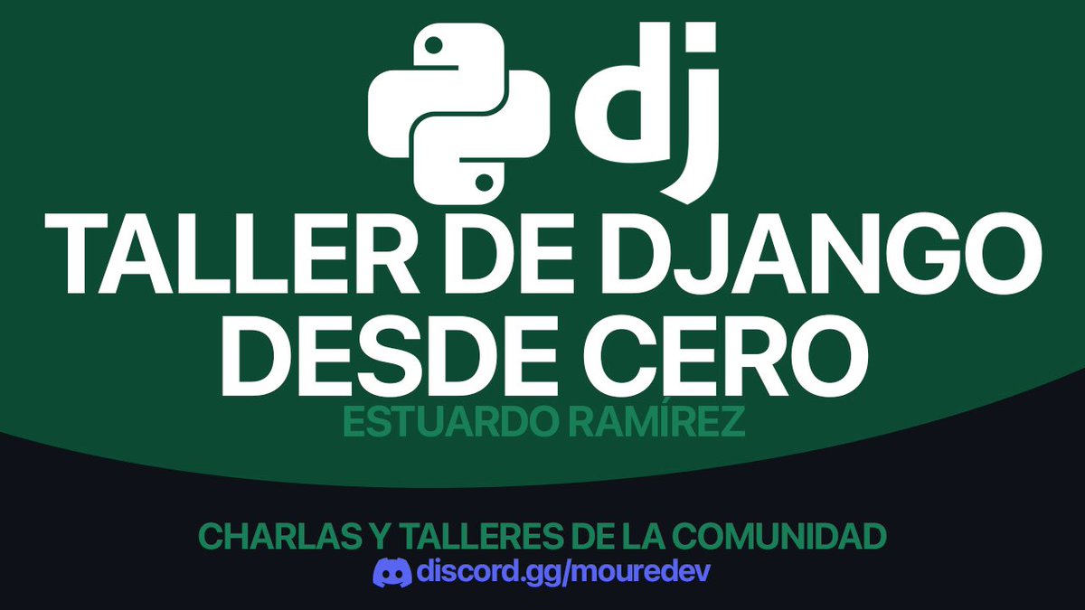 MoureDev's tweet image. Si tenías ganas de aprender desarrollo Web con Python y Django, te lo pongo fácil.

Aquí tienes el taller de Django desde cero creado desde la comunidad por Estuardo Ramírez.
Dura dos horas y, por supuesto, es gratis.

Ayúdame a compartirlo!
▶️ youtu.be/P-6AioZhfMc