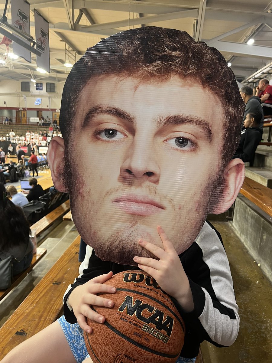 CoachMBurris's tweet photo. Bayden had a great time at the game last night with the Big Ju fat head! 😂 @jaysteinfeld01 https://t.co/tosCZThvF3