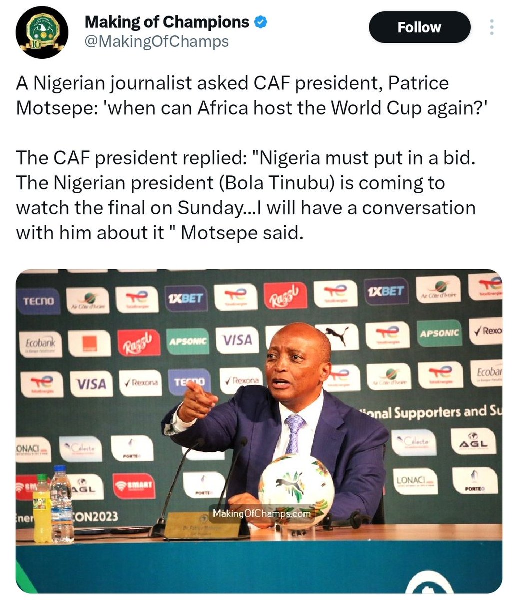 Scene where Nigeria hosts the World Cup 😎