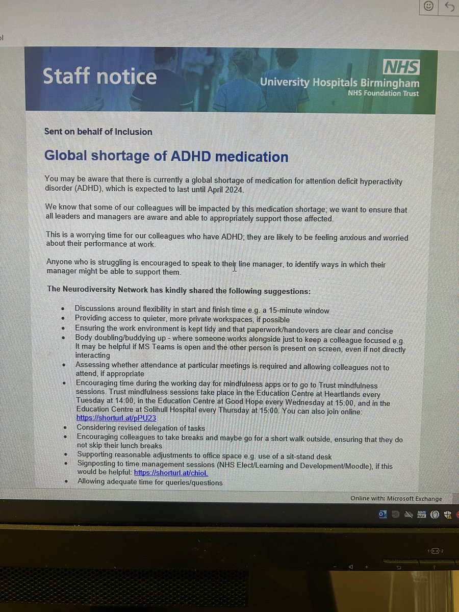 theADHDACP's tweet photo. Really proud to have got the ball rolling on this and getting a staff comms notice out to the trust 🚨 
Thank you to everyone who had input and helped produce this
@uhbtrust @ADHDUKcharity https://t.co/rwmoA8szlH