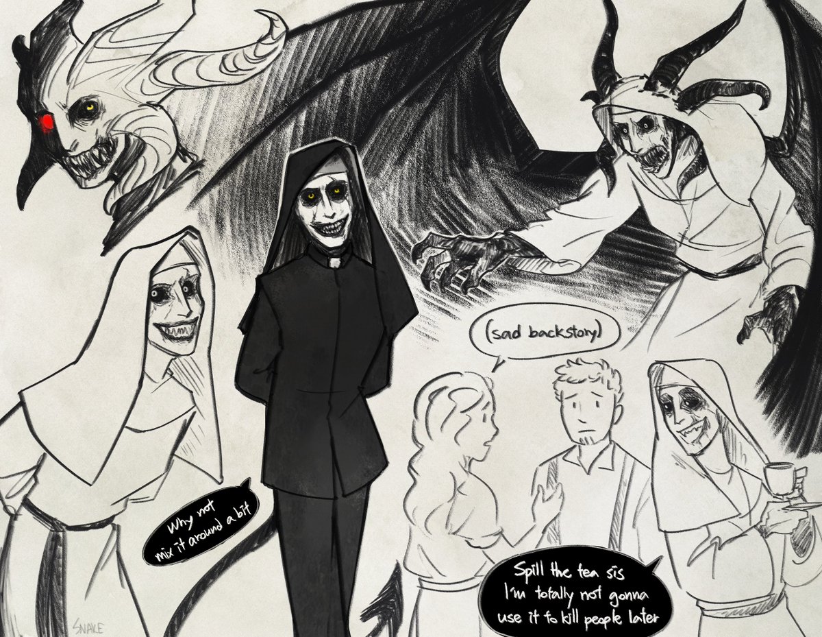 Doodles (Or, when everybody lore-drops to that one guy because they don't know he's possessed)   

#TheNun2 #TheConjuringUniverse #valak

(Pretend I didn't reupload this twice; had to fix a minor mistake)