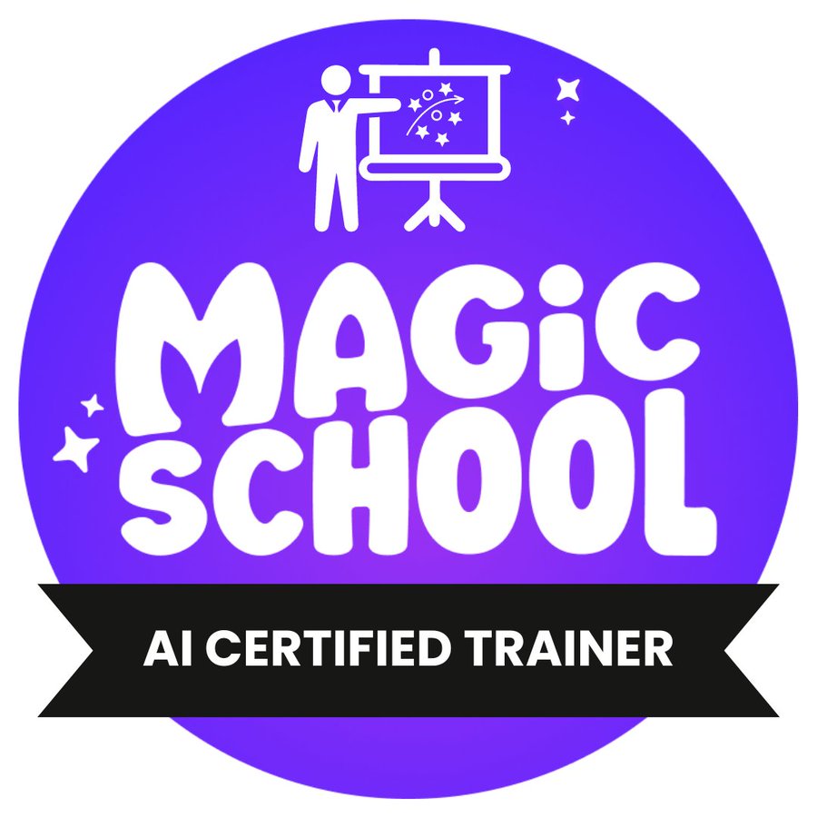 So excited to announce that I'm a Magic School AI Certified Trainer! I am looking forward to sharing all these timesaving tools! Thank you for this opportunity! @magicschoolai @ITSCCSD