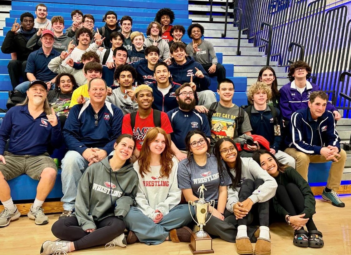 wrestlercolin's tweet photo. What an amazing night! Not only did I win for my weight class but my high school (Thomas Edison) won the Region for the 1st time! 🦅🤼 https://t.co/0w0XdorLsm