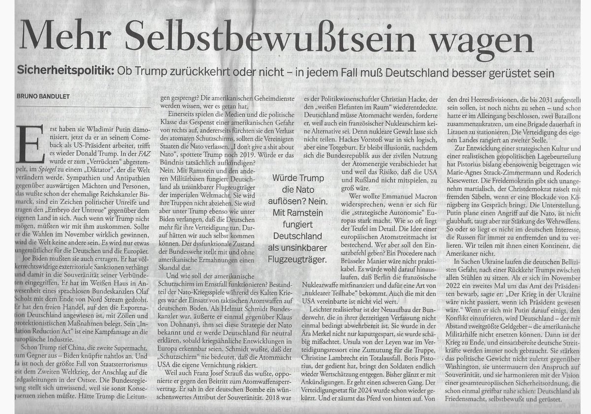 Zuerst wurde Putin dämonisiert.

Biden hat 3x die Deutsche Souveränität beschädigt
(Nord Stream Anschlag, Zölle auf deutsche Importe, Inflation reduction act).

Ramstein als atomarer US Flugzeugträger.

Wir teilen uns mit Russland einen Kontinent.
Die USA nicht.
'