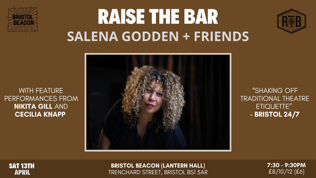 NEW EVENT: We're back at @BristolBeacon on April 13th with a phenomenal lineup of UK poets: @salenagodden, @nktgill, @ceciliaknapp. Part of @LyraFest 2024. Tix on sale now: bit.ly/3wfE112