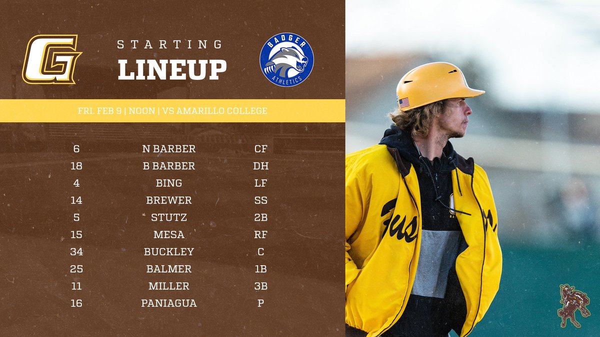 Starting Lineup for GM 1!