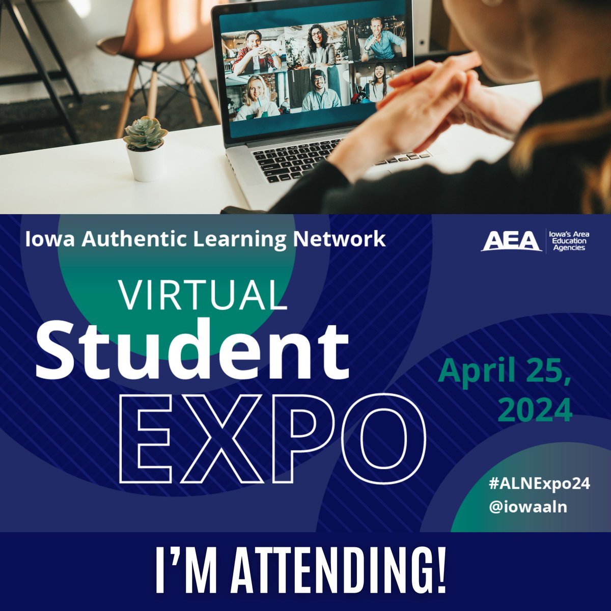 I'm attending the <a href="/IowaALN/">Iowa ALN</a> Virtual Expo🎉  Register at bit.ly/ALNexpo24