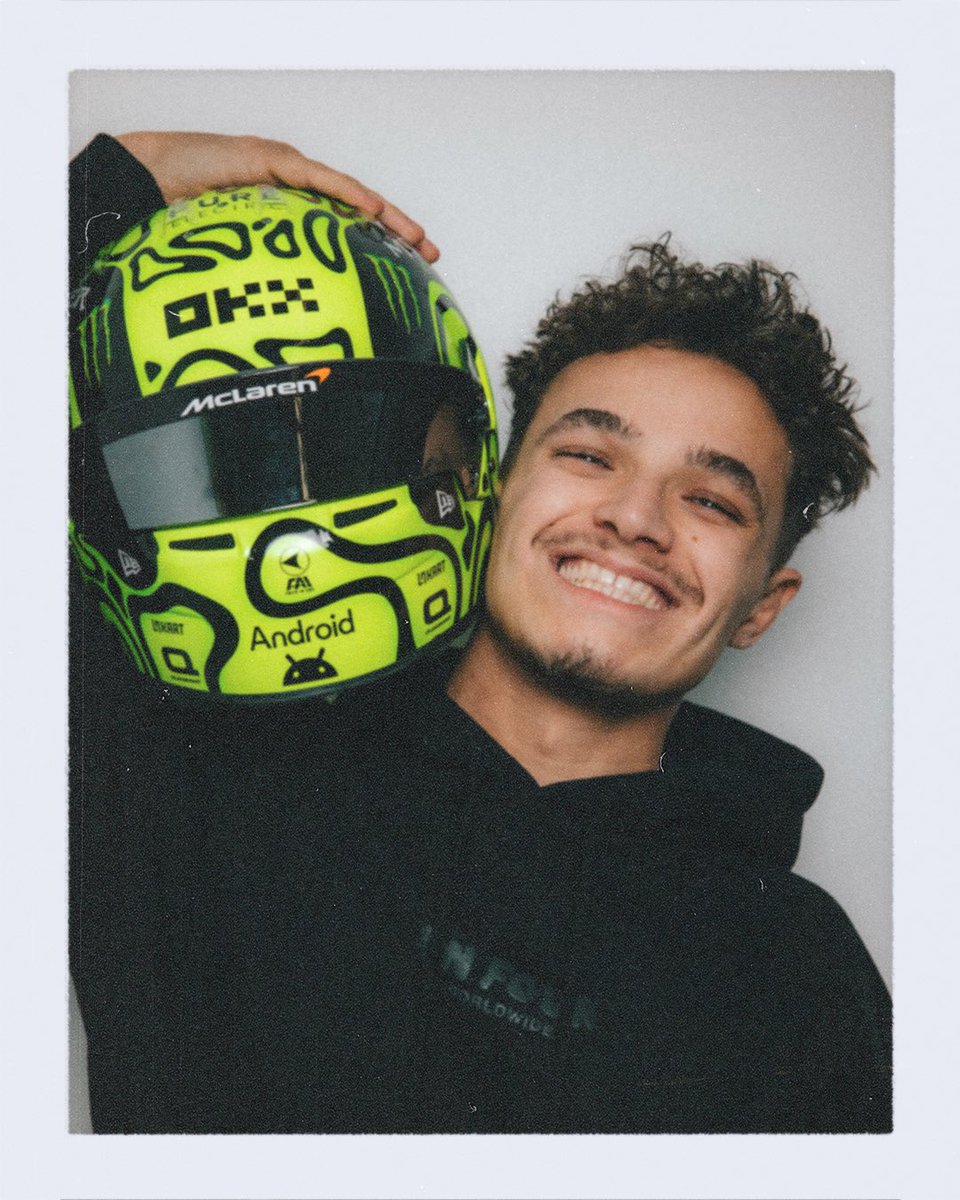 LandoNorris's tweet photo. new season, new helmet, new passport photos https://t.co/2RSKpVEBUZ