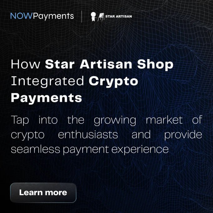 fragiew's tweet photo. Discover how #StarArtisan by #OdinOmen and #MirandaBlu integrated cryptocurrency payments in partnership with NOWPayments. Embrace the future of payments and tap into the growing market of crypto enthusiasts. #iweb3 #krsuccess https://t.co/soobHrgGHN