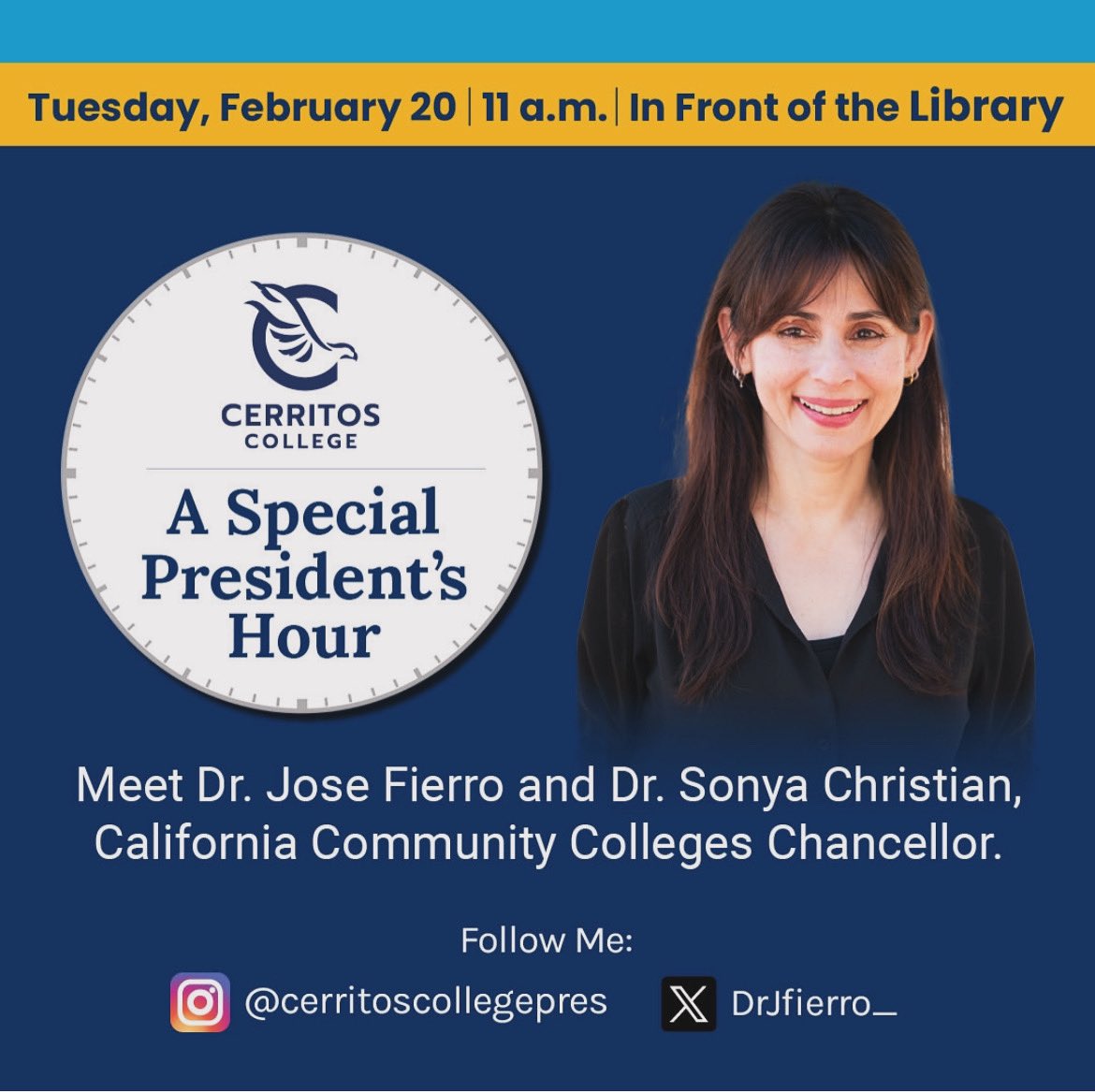 Come and spend a few minutes with me and @californiacommunitycolleges Chancellor @sonya_christian | we have cookies 🍪