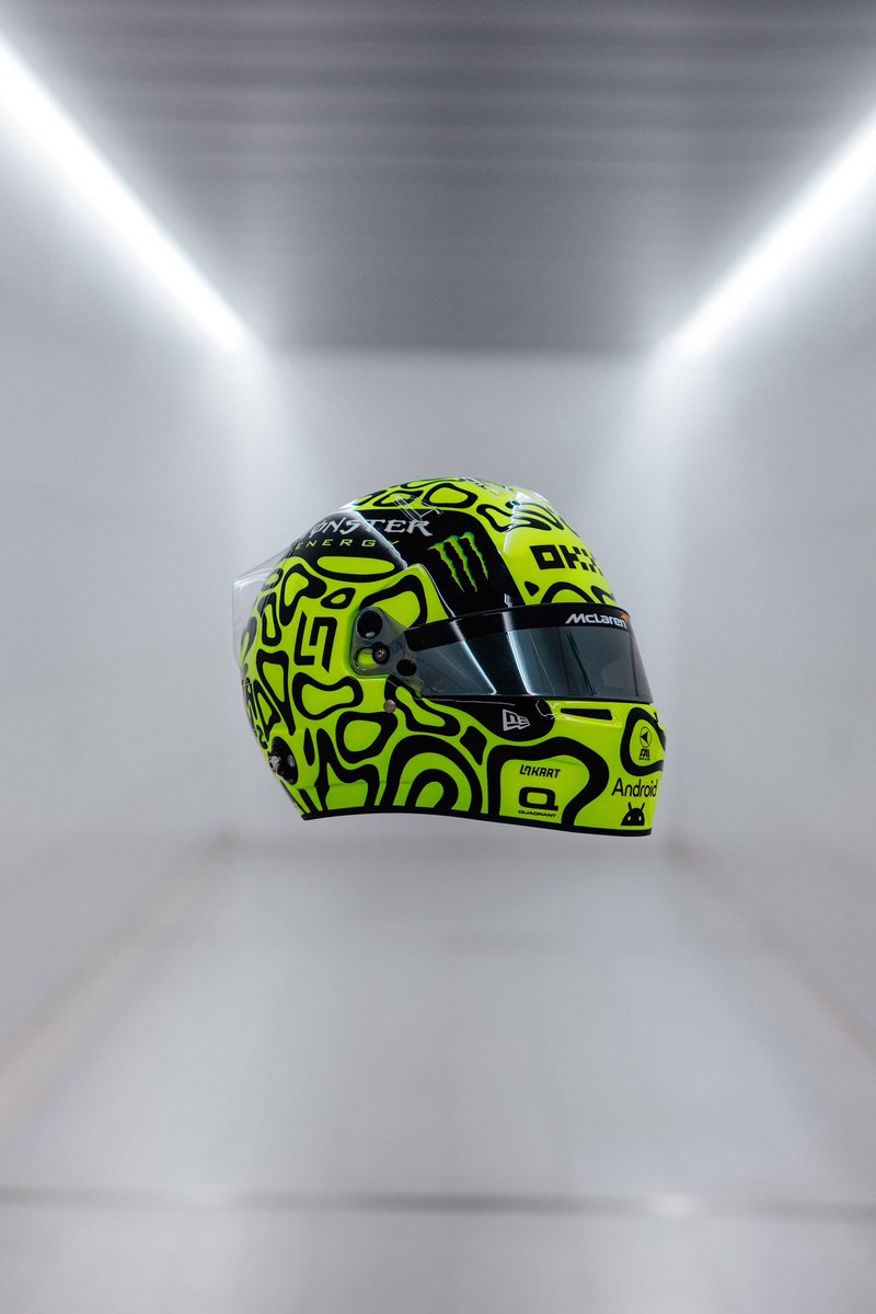 LN4's tweet photo. Lando’s FRESH helmet for 202⁴ is here https://t.co/h42pIz2neV