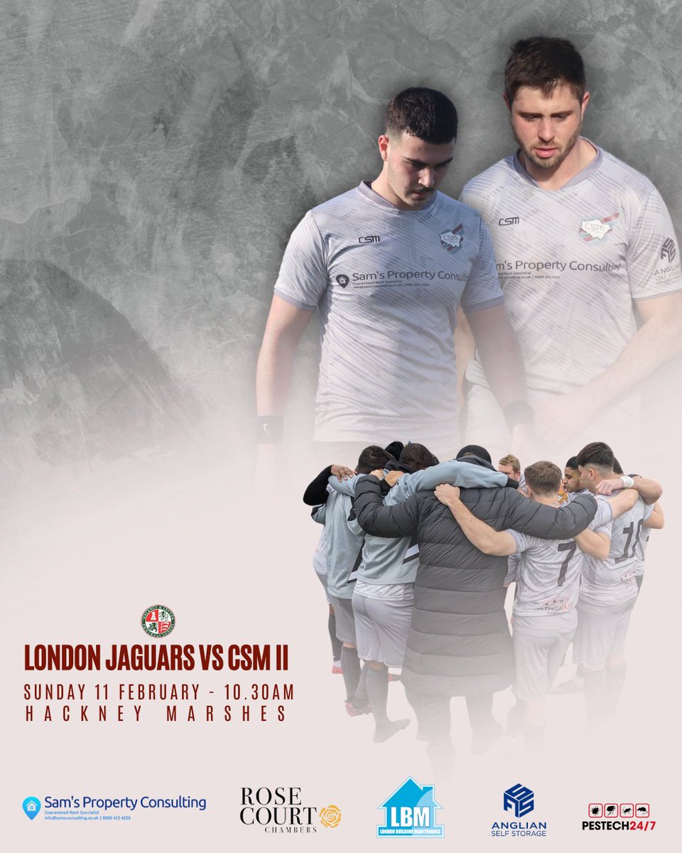 CSMLondonFC's tweet photo. 🏆 @footballhackney - Division 3
⚪ @fc_jaguars vs @csmlondonfc II

It's 1st vs 2nd. Needless to say, a huge game for the IIs!

#CSM https://t.co/grlwMEOvDj