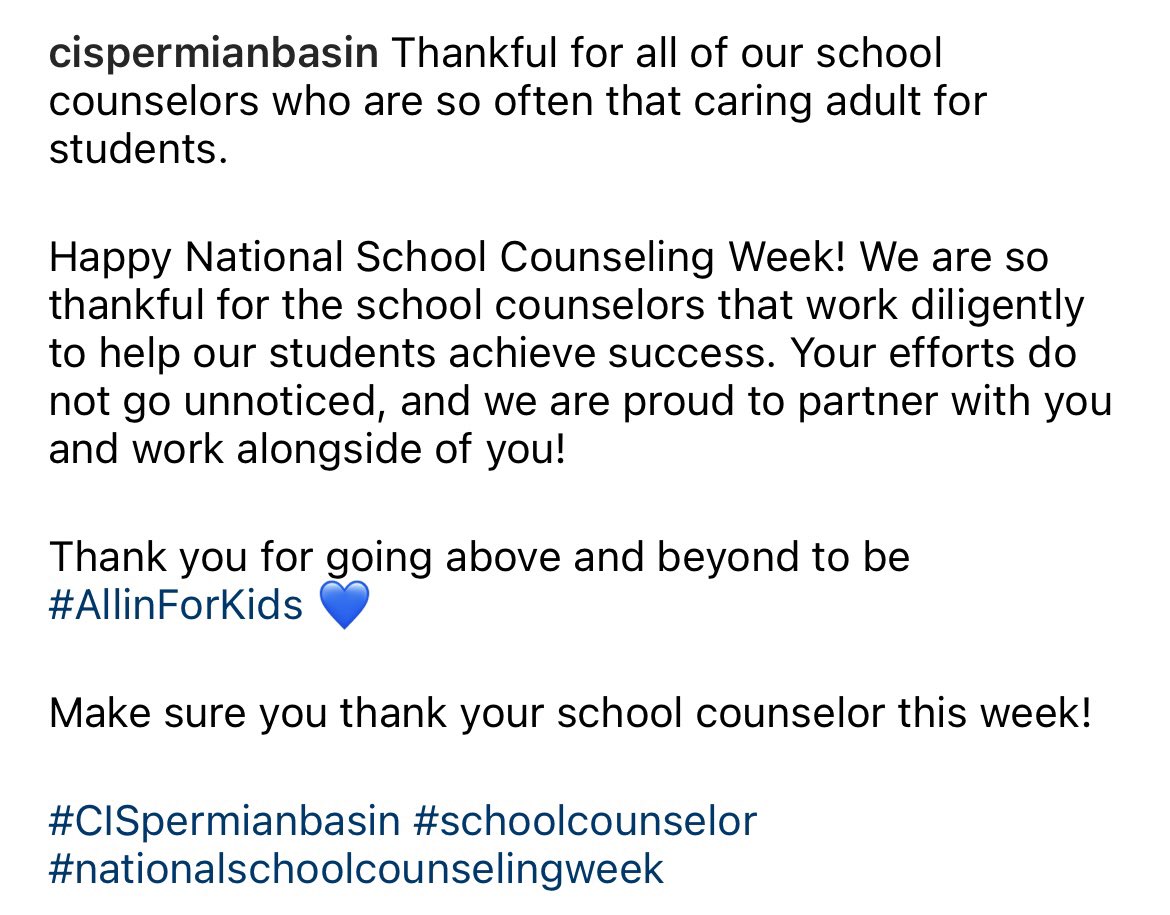Thankful for all of our school counselors who are so often that caring adult for students

Happy National School Counseling Week!
Thank you for going above and beyond to be #AllinForKids💙

Your efforts do not go unnoticed, and we are proud to partner with&amp; work alongside of you!